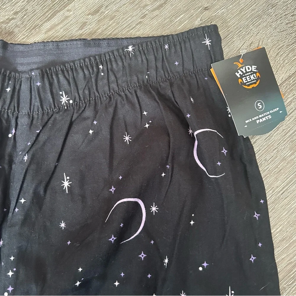 NWT Small Hyde and EEK Blavk‎ Halloween Moon and Stars Cotton Sleep Pants